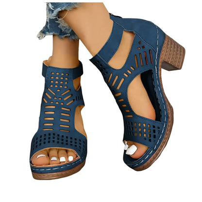 Sandales Femme à Talons Épais & Bout Ouvert — Yassinfy